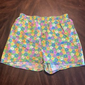 Hanes Women’s Lounge/Pajama Flower Pattern Shorts Size Large